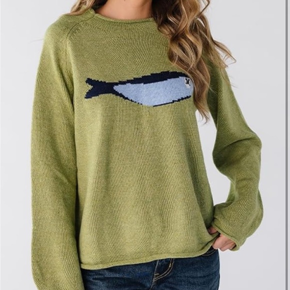 Sweaters - Oversize Fisherman Sweater for Women Y2k Graphic Print LongSleeveCasual Knit Top